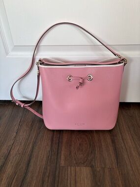 kate spade Pink Leather Drawstring Bucket Shoulder Bag